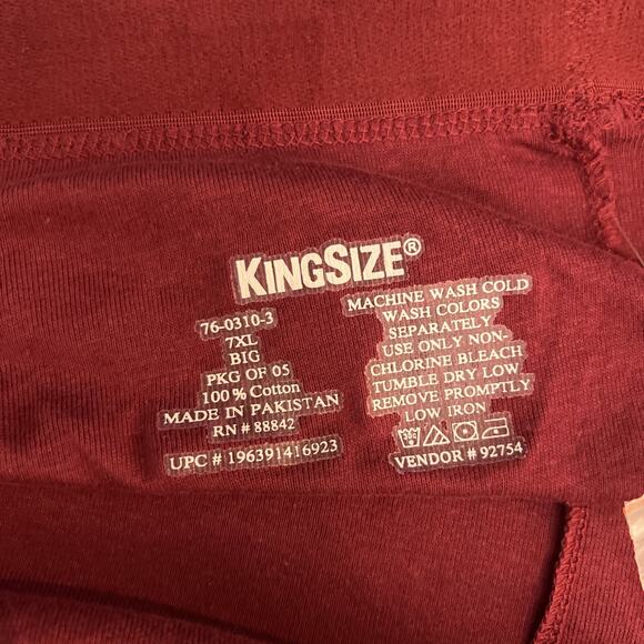 KingSize Big Plus‎ Size Mens Cotton Boxer Briefs Maroon Blue Solid 2 pairs NEW - Picture 4 of 6